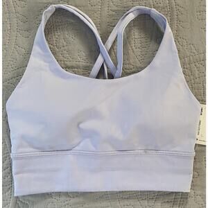 NWT Lululemon Lt Purple Sz 4 Energy Bra Longline Medium Support Crscrs Straps